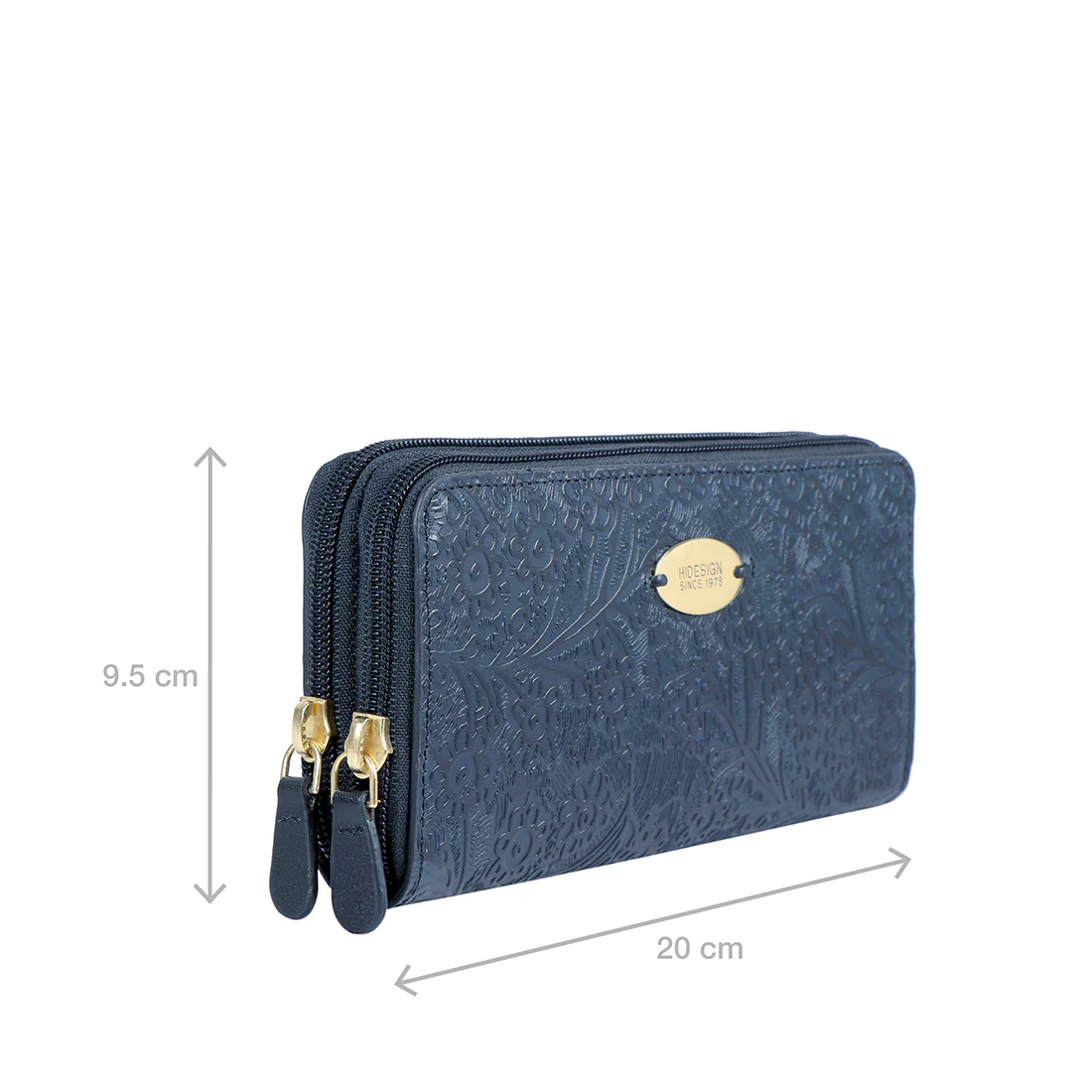 Viola W2 Sb Blue Leather Double Zip Around Wallet - Image 2