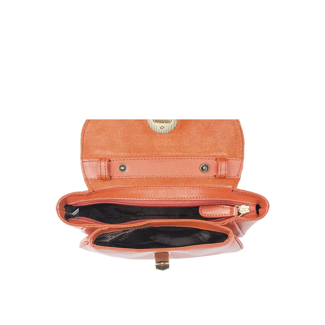Vitello 03 Orange Leather Sling Bag - Image 6