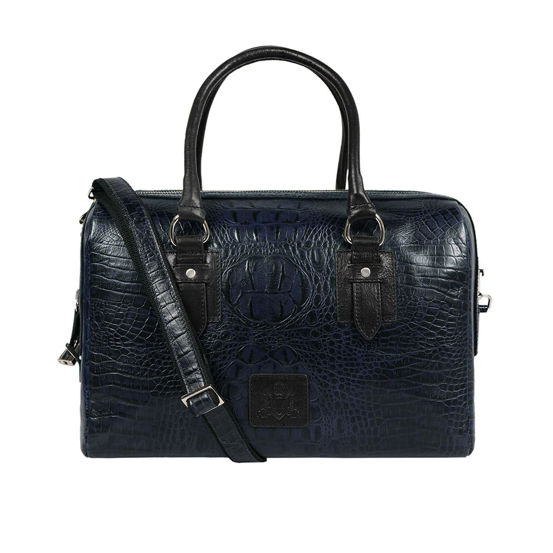Wanderer 03 Blue Leather Duffle Bag - Image 4