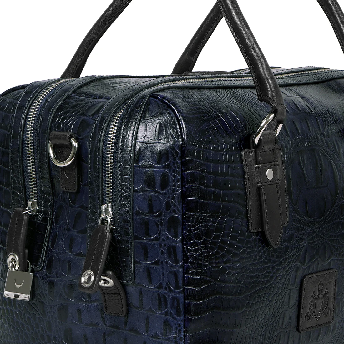Wanderer 03 Blue Leather Duffle Bag - Image 5
