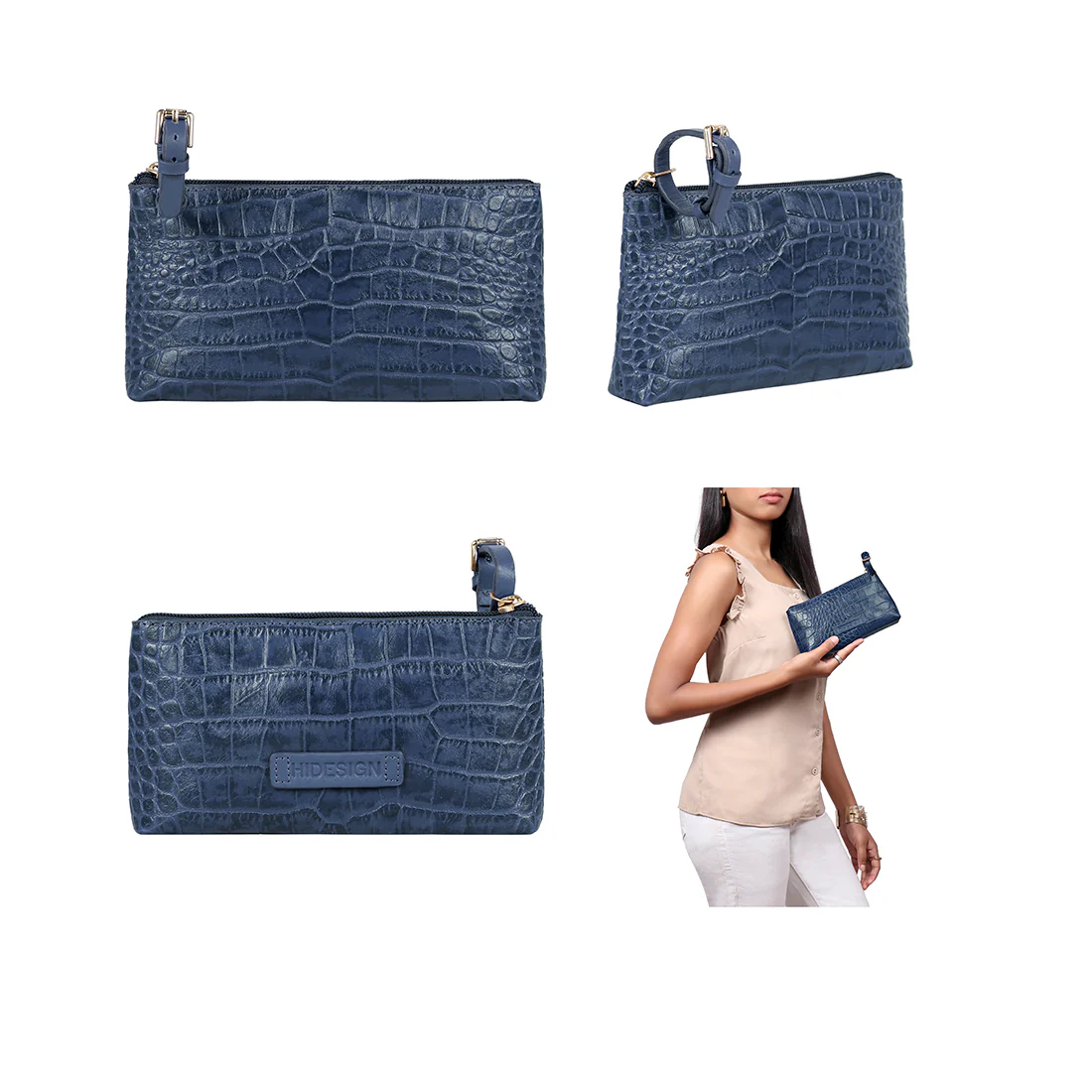Watson 03 Blue Leather Tote Bag - Image 7