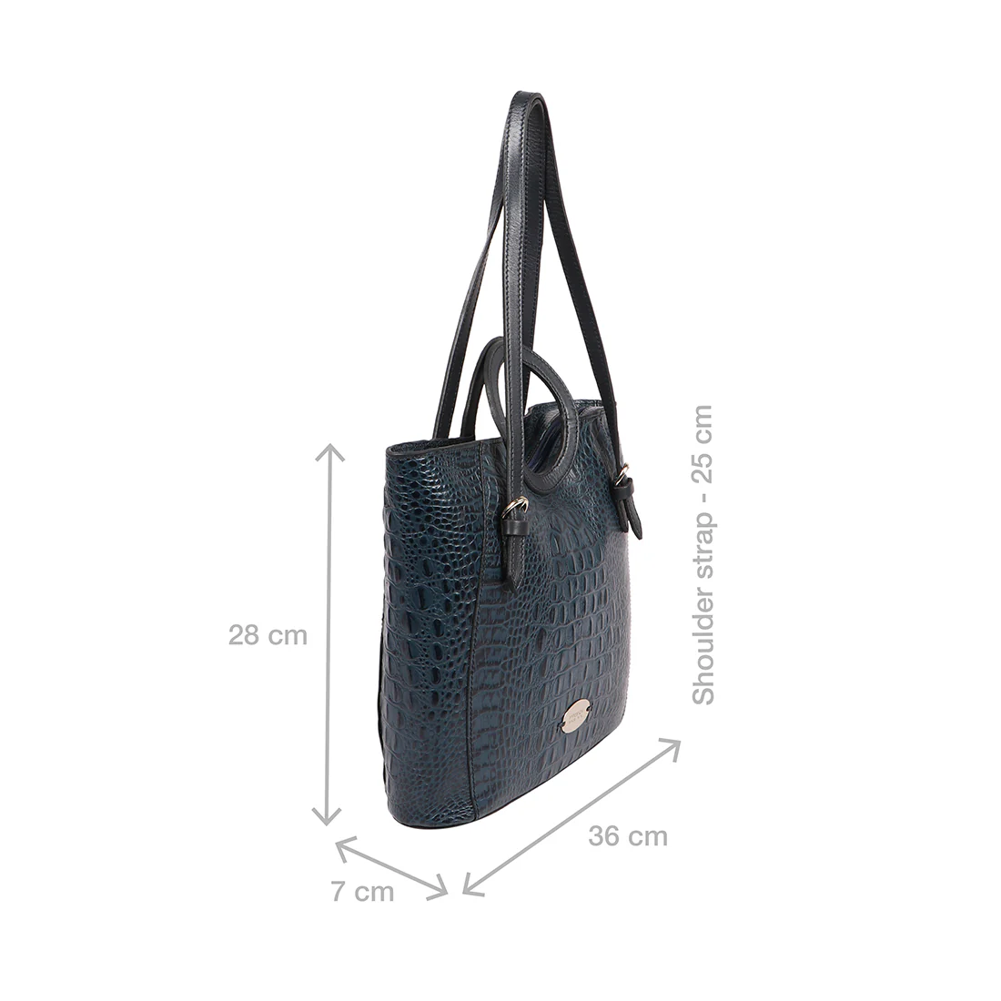 Whitney 01 Blue Leather Tote Bag - Image 3