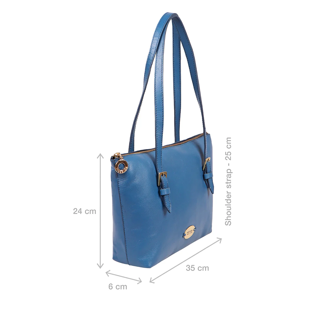 Whitney 02 Blue Leather Tote Bag - Image 3
