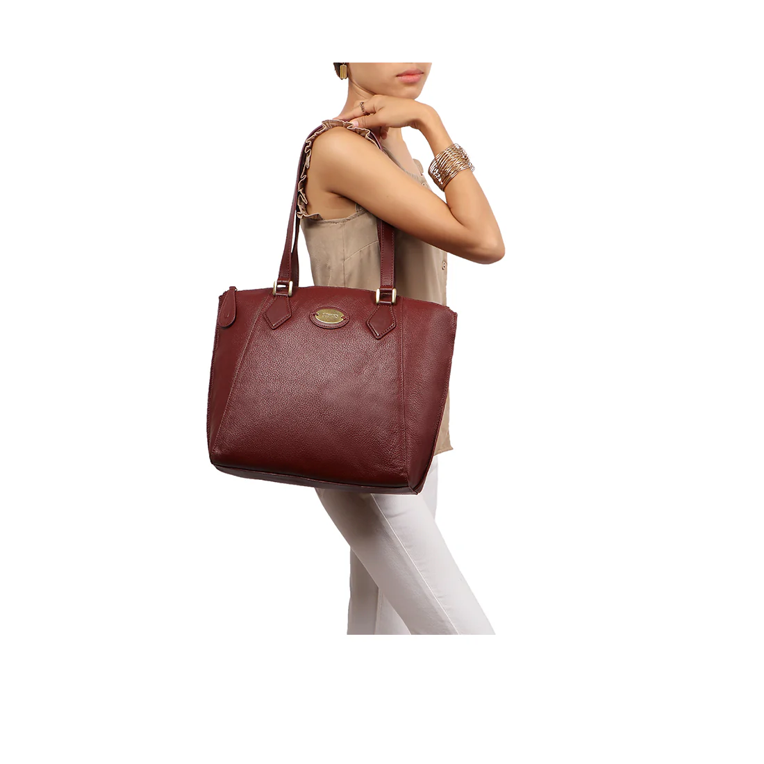 Whitney 04 Red Leather Tote Bag - Image 5