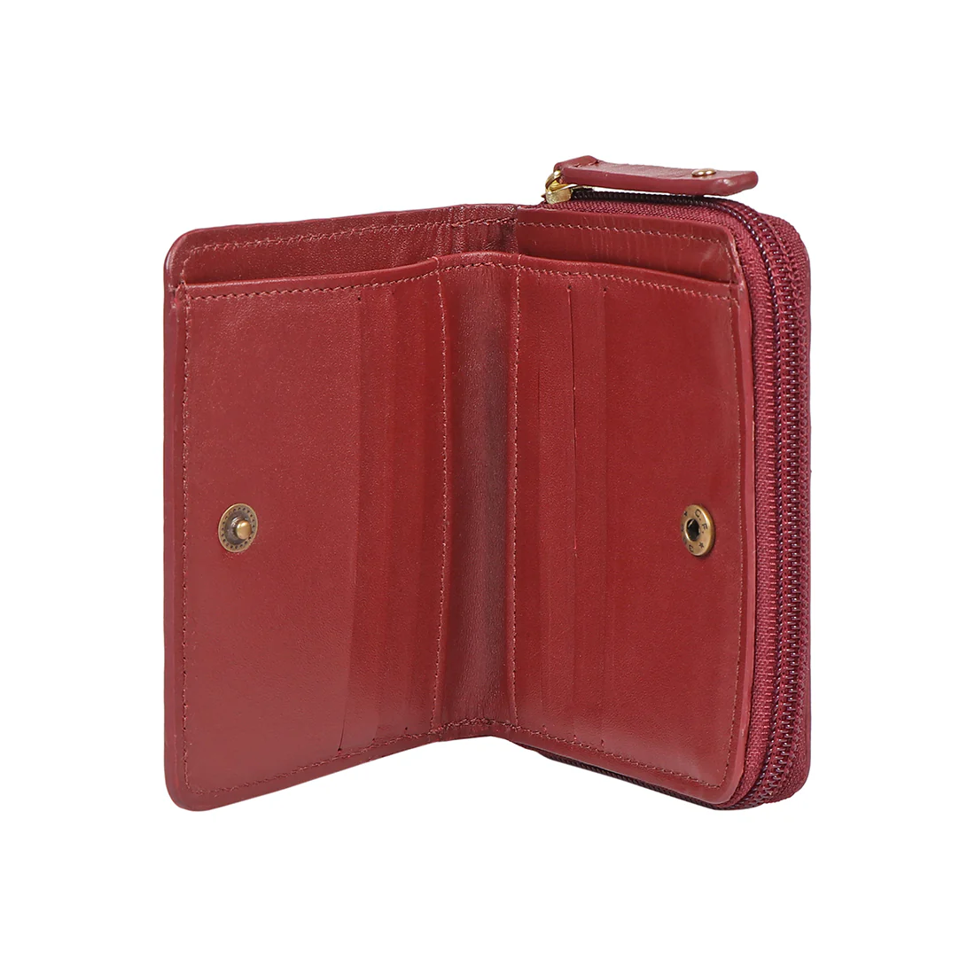 Whitney W1 Red Leather Zip Around Wallet - Image 4