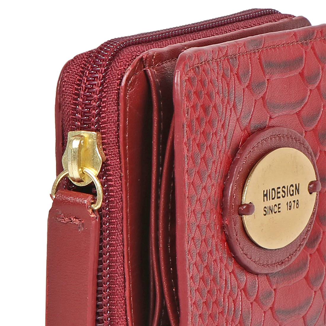 Whitney W1 Red Leather Zip Around Wallet - Image 7