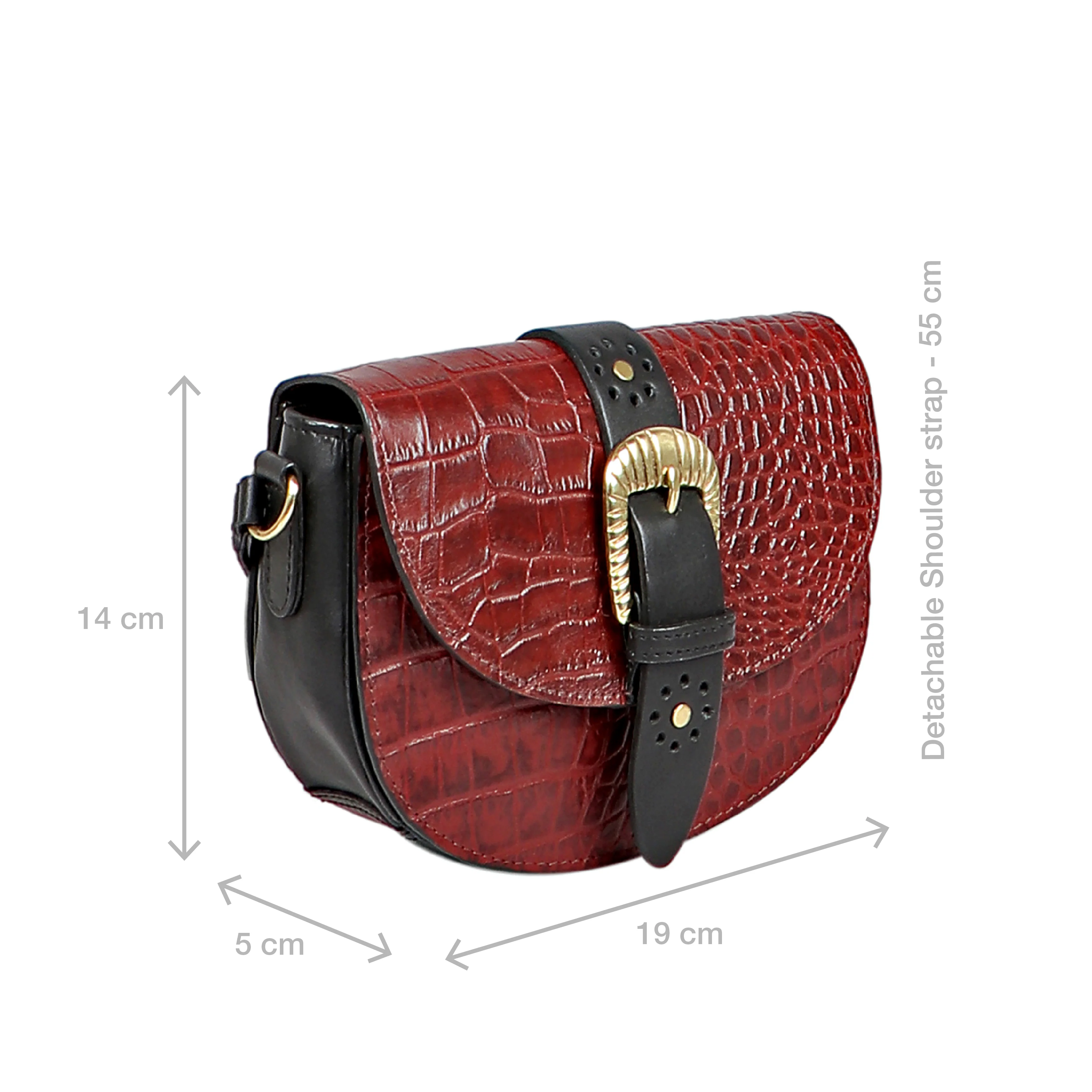 Wild Lily 01 Marsala Leather Sling Bag - Image 3