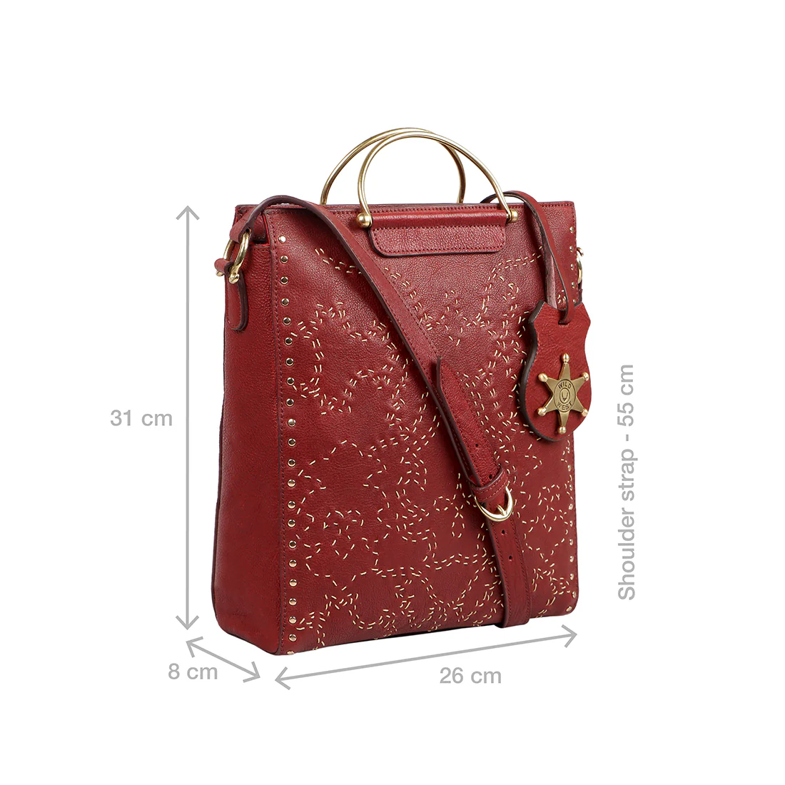 Wild Rose 01 Marsala Leather Satchel - Image 3