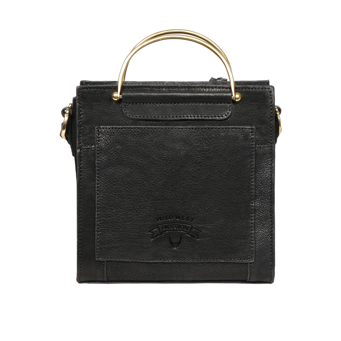 Wild Rose 02 Black Leather Satchel - Image 4