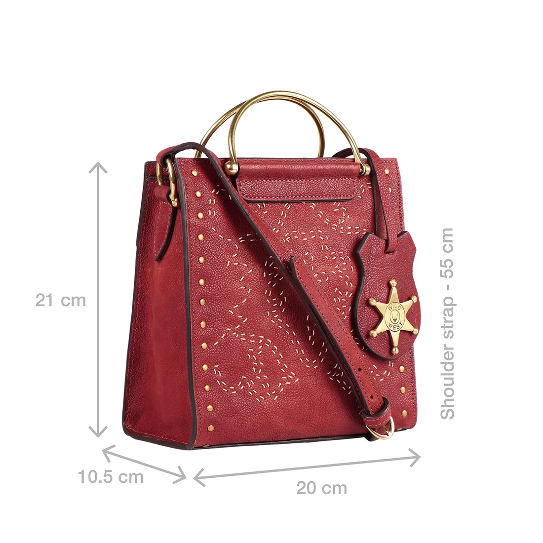 Wild Rose 02 Marsala Leather Satchel - Image 3