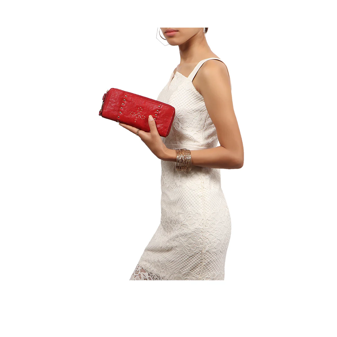 Wild Rose W2 Red Leather Double Zip Around Wallet - Image 6