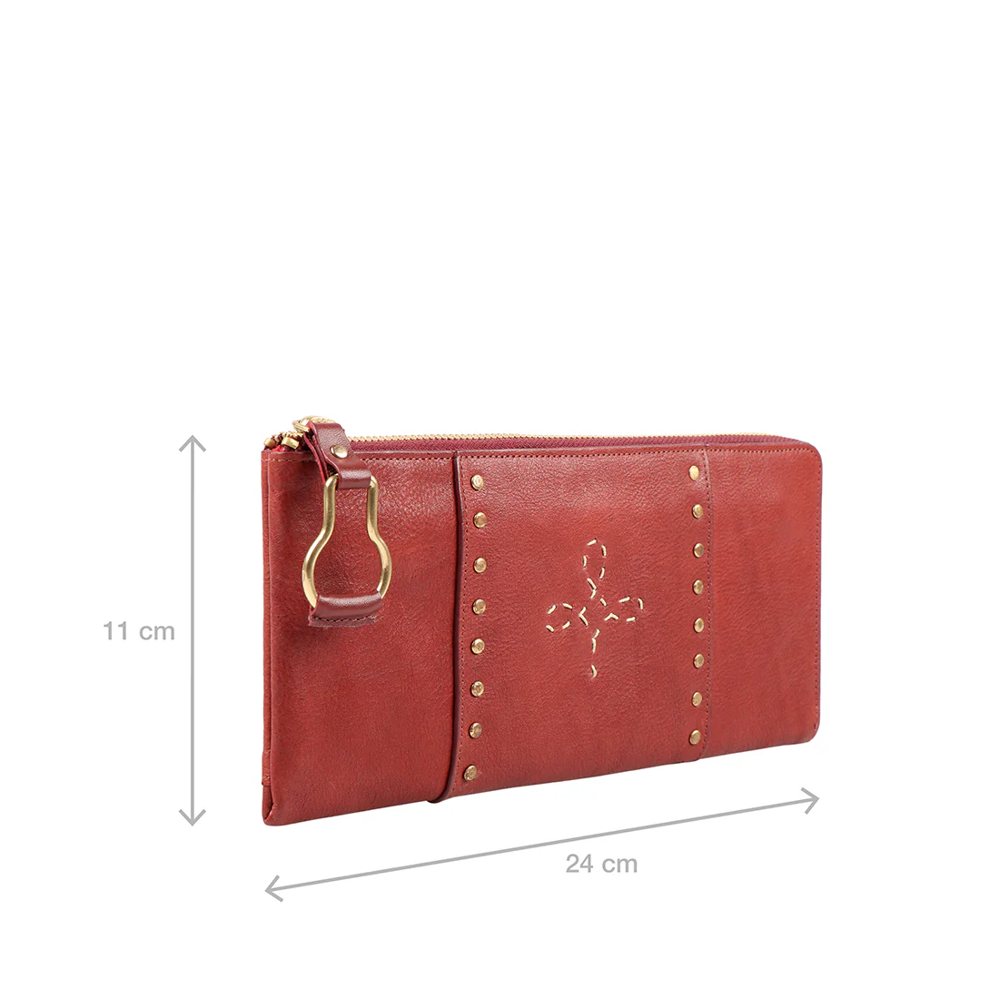 Wild Rose W3 Marsala Leather Zip Around Wallet - Image 2