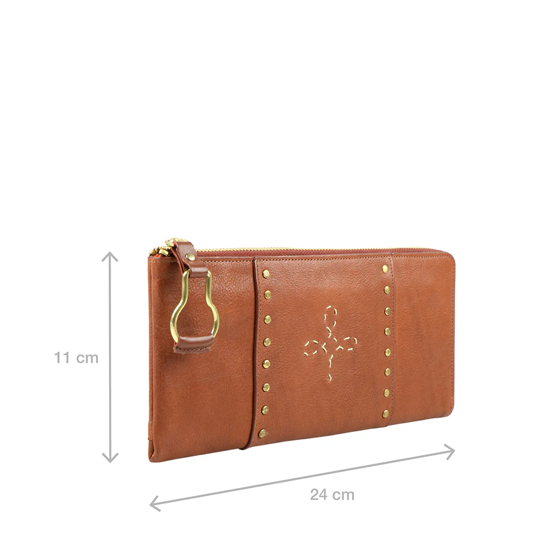 Wild Rose W3 Tan Leather Zip Around Wallet - Image 3