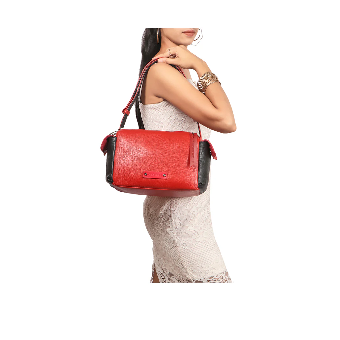 Woke 01 Red Leather Shoulder Bag - Image 3