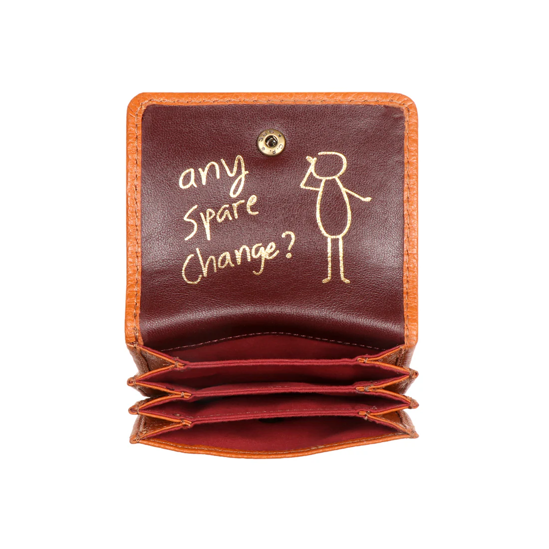 Woke W2 Orange Leather Card Holder - Image 6