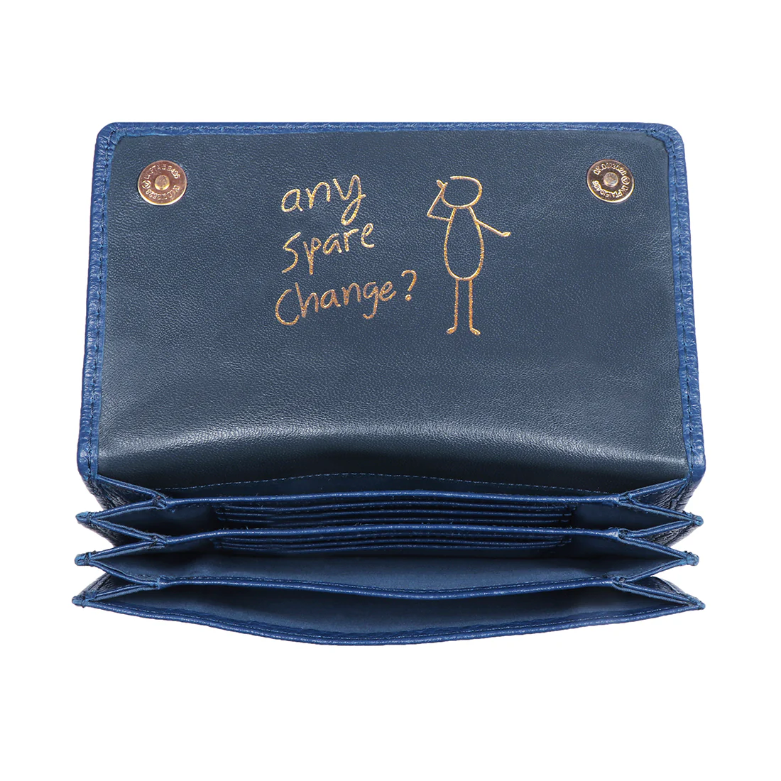 Woke W3 Blue Leather Clutch Wallet - Image 5