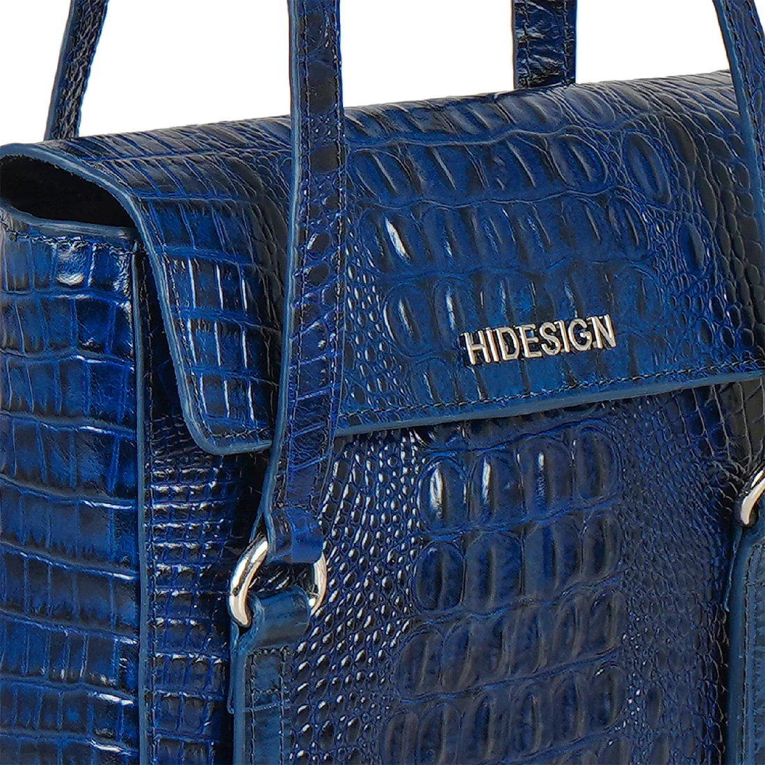 Yakusha 03 Blue Leather Tote Bag - Image 4