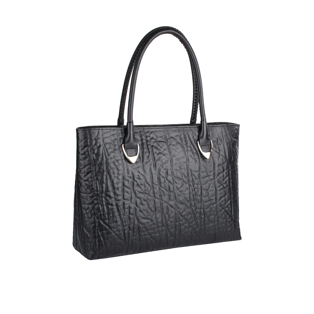 Yangtze 02 Black Leather Tote Bag - Image 2