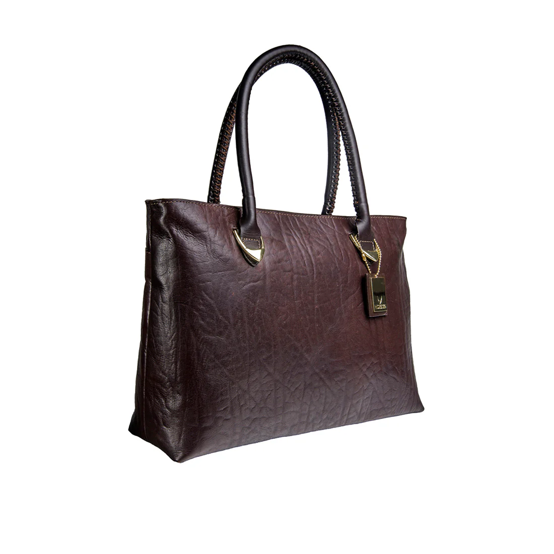 Yangtze 02 Brown Leather Tote Bag - Image 2