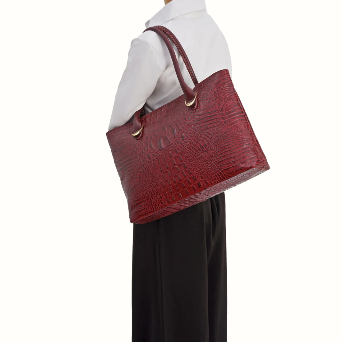 Yangtze 02 Marsala Leather Tote Bag - Image 2