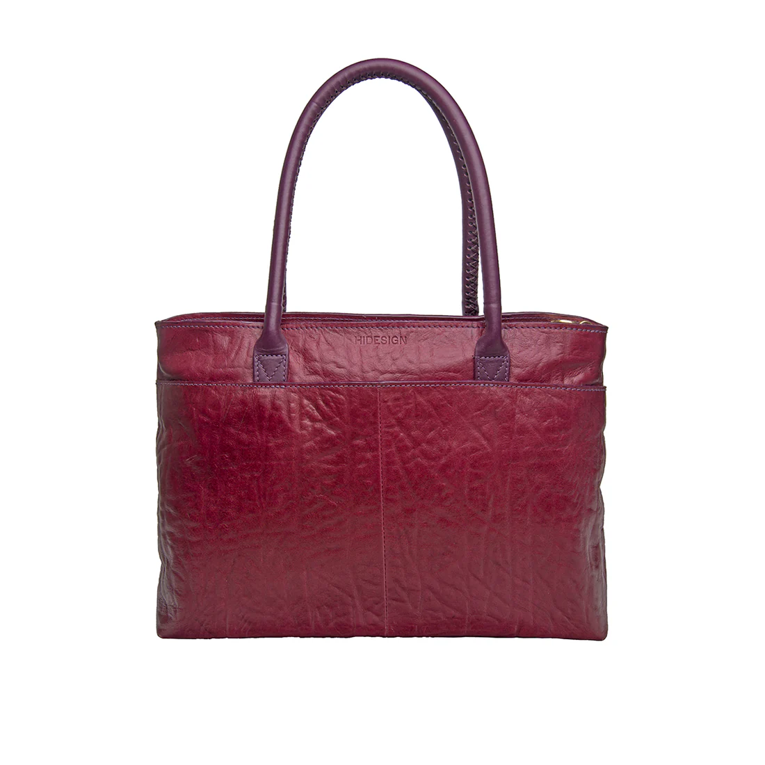 Yangtze 02 Purple Leather Tote Bag - Image 3
