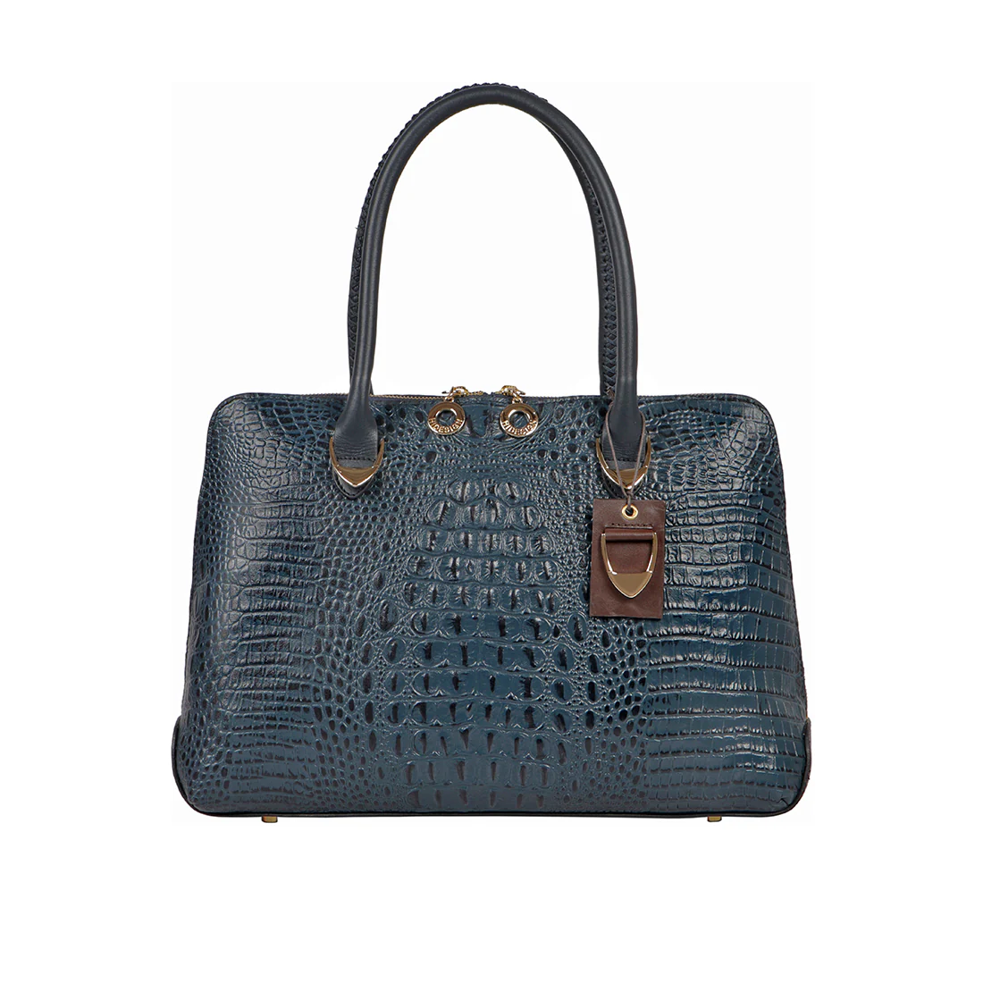 Yangtze 03 Blue Leather Tote Bag - Image 2