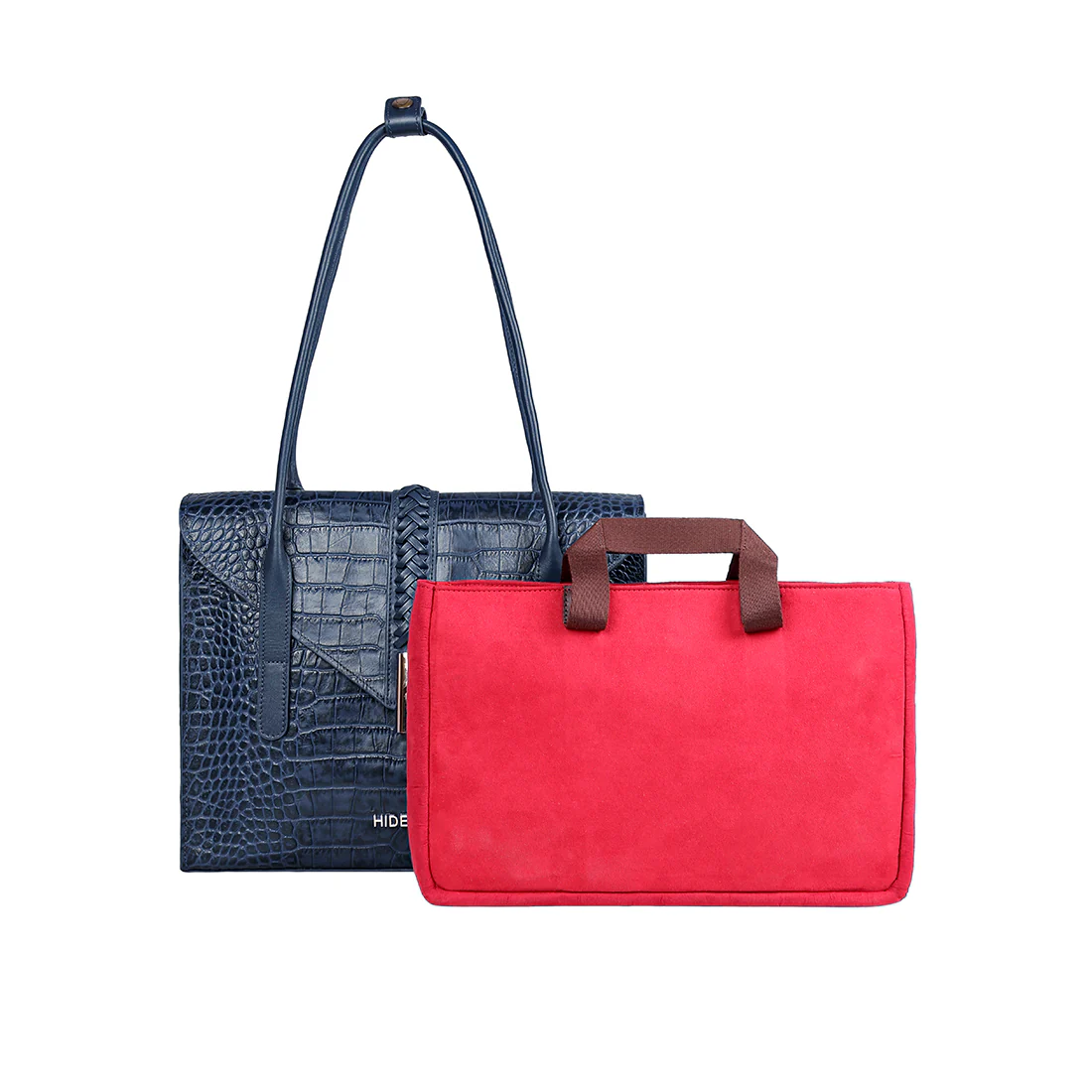 Yin Yang 02 Blue Leather Tote Bag - Image 5