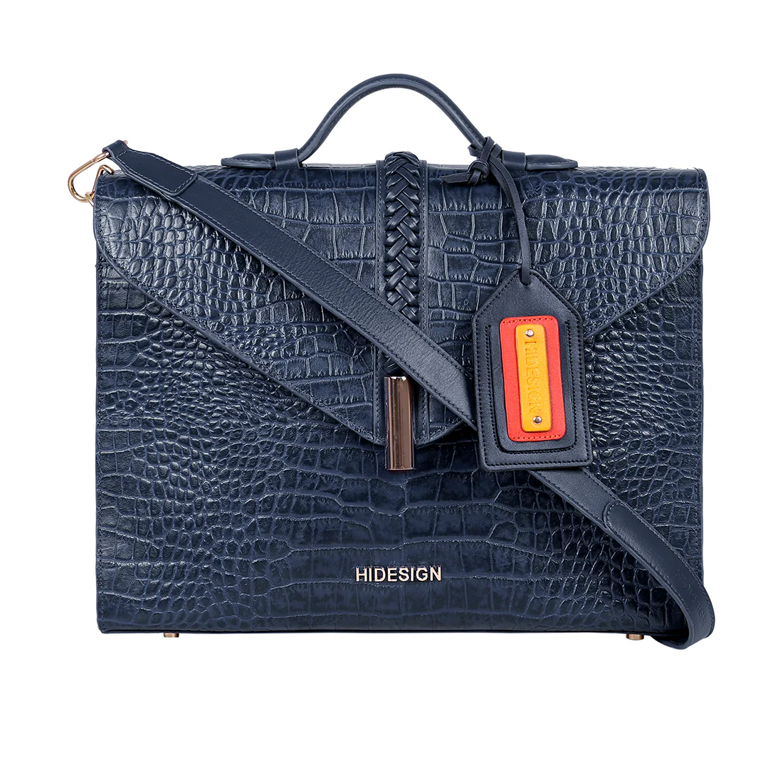 Yin Yang 03 Blue Leather Laptop Bag