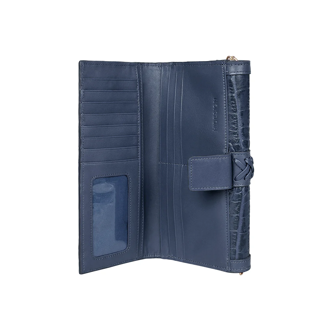 Yin Yang W1 Blue Leather Sling Wallet - Image 5