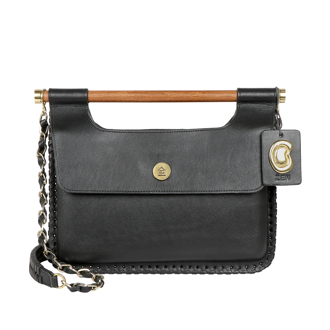 Zazen 03 Black Leather Sling Bag
