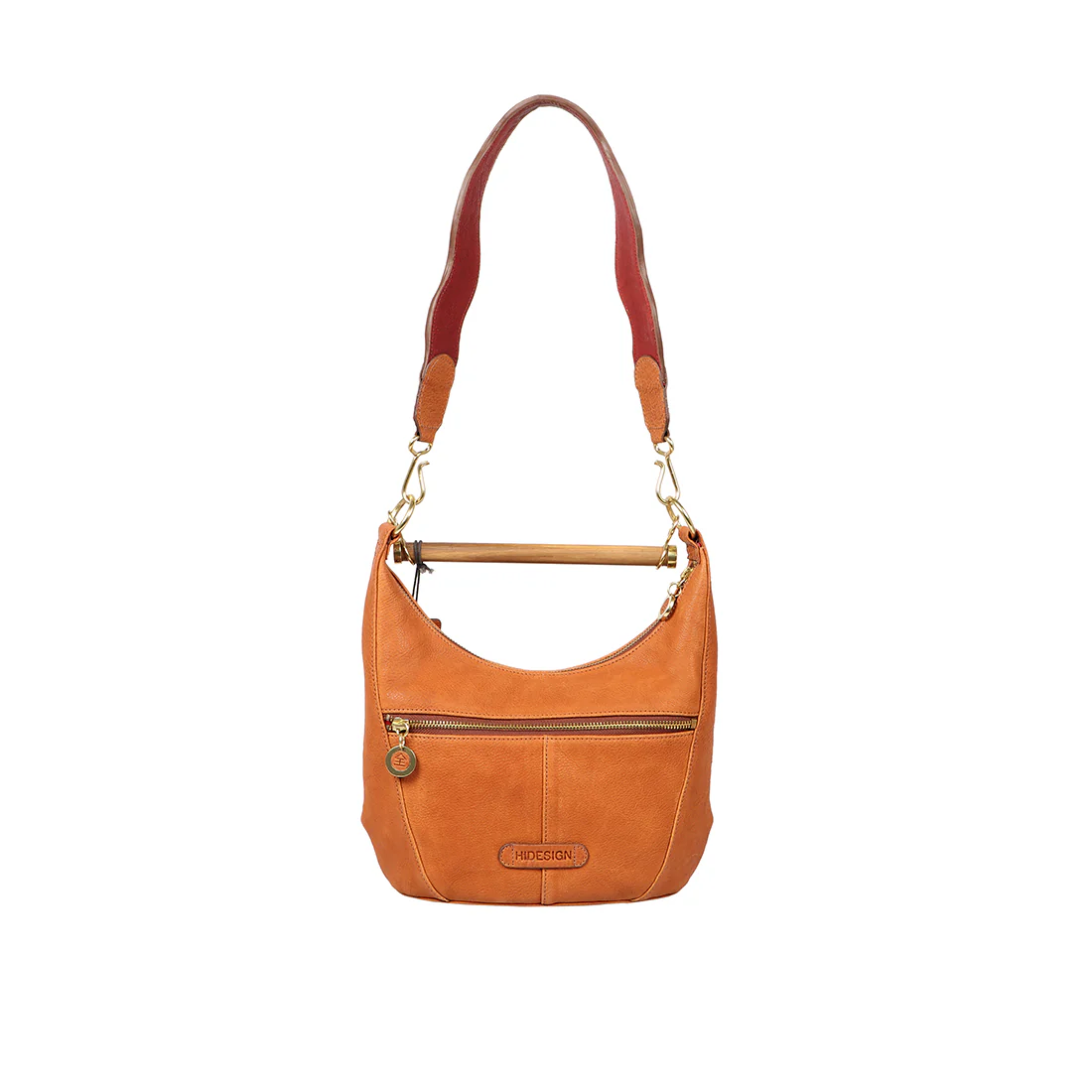Zazen 04 Orange Leather Shoulder Bag - Image 4