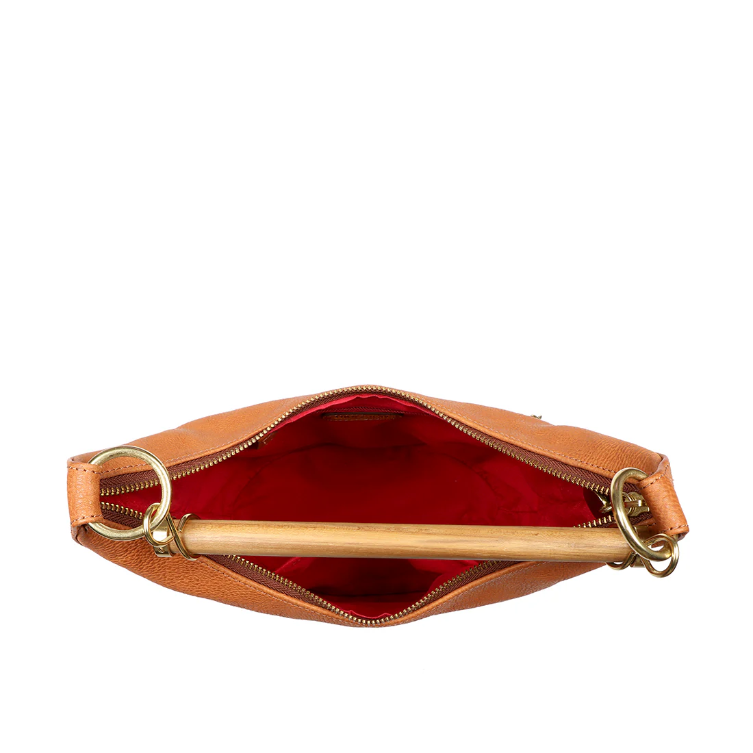 Zazen 04 Orange Leather Shoulder Bag - Image 5