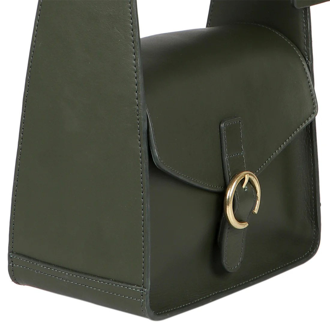 Zazen 06 Green Leather Shoulder Bag - Image 3