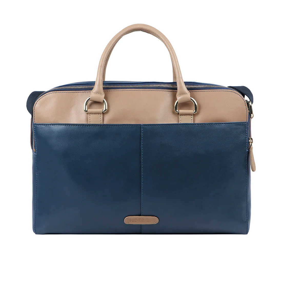 Zenobia 01 Blue Leather Laptop Bag - Image 3